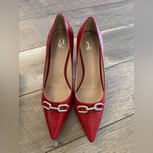 New York & Company Red Crocodile Heels Pump